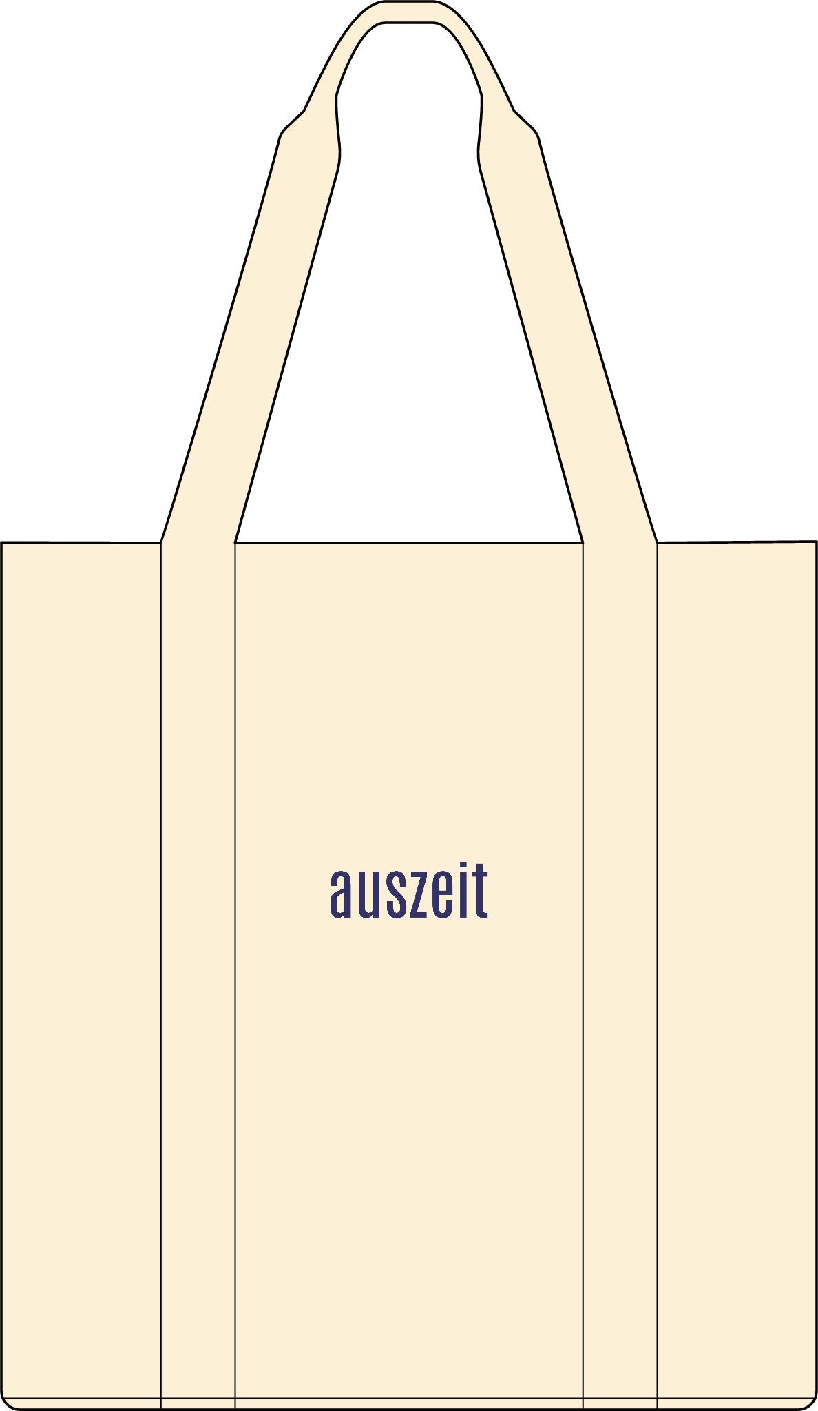 auszeit German "time off" embroidered nomad tote bag in bay or ivory, Minimalist Canvas Carry-All