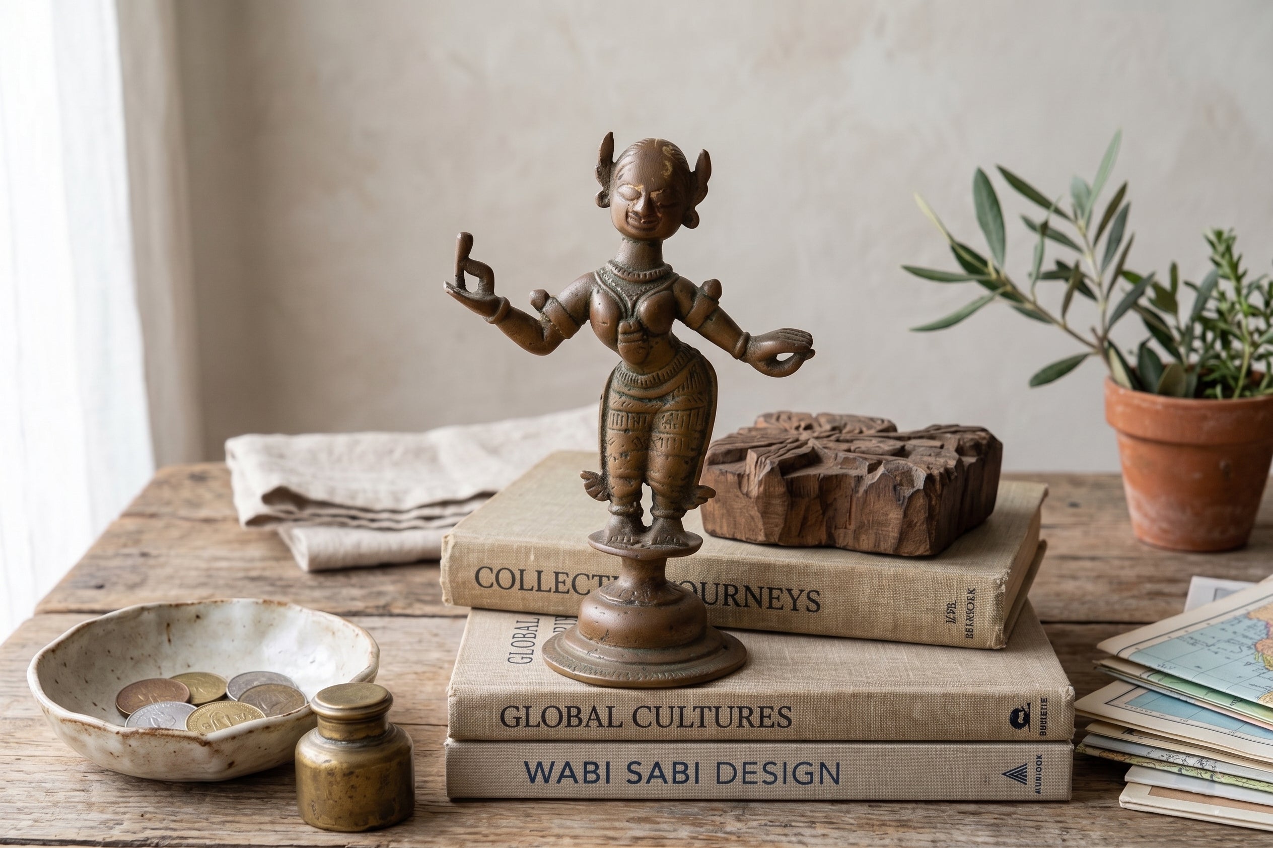 19th Century Ritual Bronze Miniature Apsara