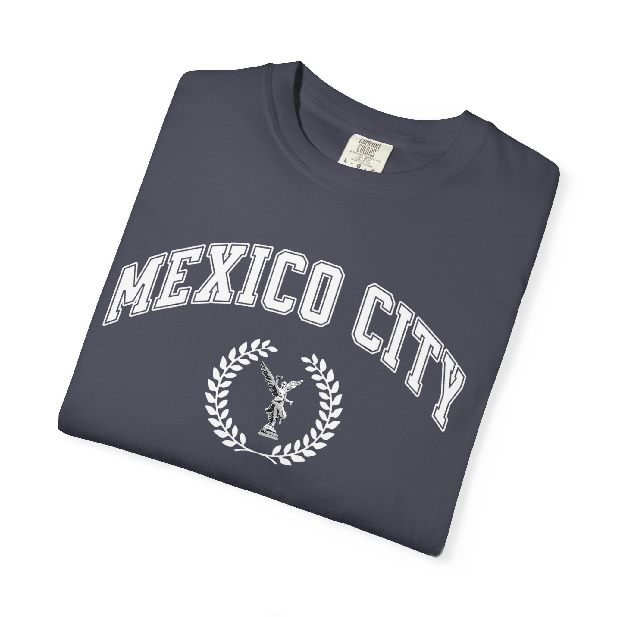 Mexico City Vintage Tee — Laurel Crest with Monumento a la Independencia Graphic T-Shirt