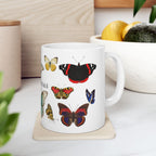 Mariposas Butterfly Ceramic Mug, Vintage style spanish 11oz & 15oz Coffee Cup