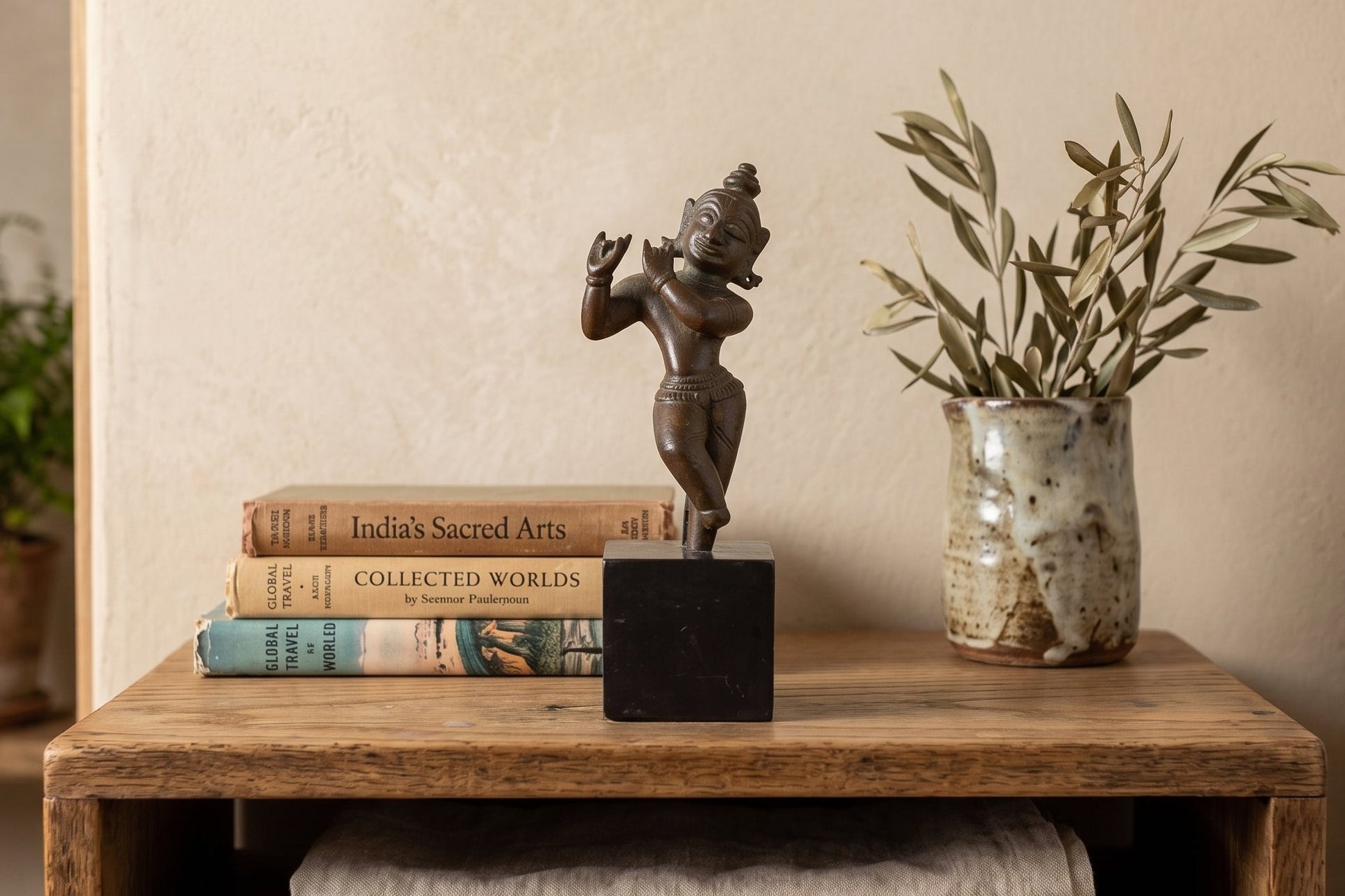 Ancient Indian Miniature Bronze Krishna Figure