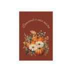Italian Autumn Pumpkin Bouquet Garden Flag - "Benvenuti a casa nostra" Fall Welcome Banner