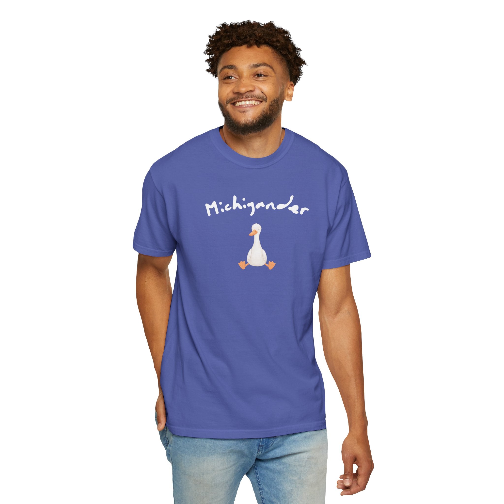 Michigander comfort colors adult tee, silly goose shirt for Michigan residents