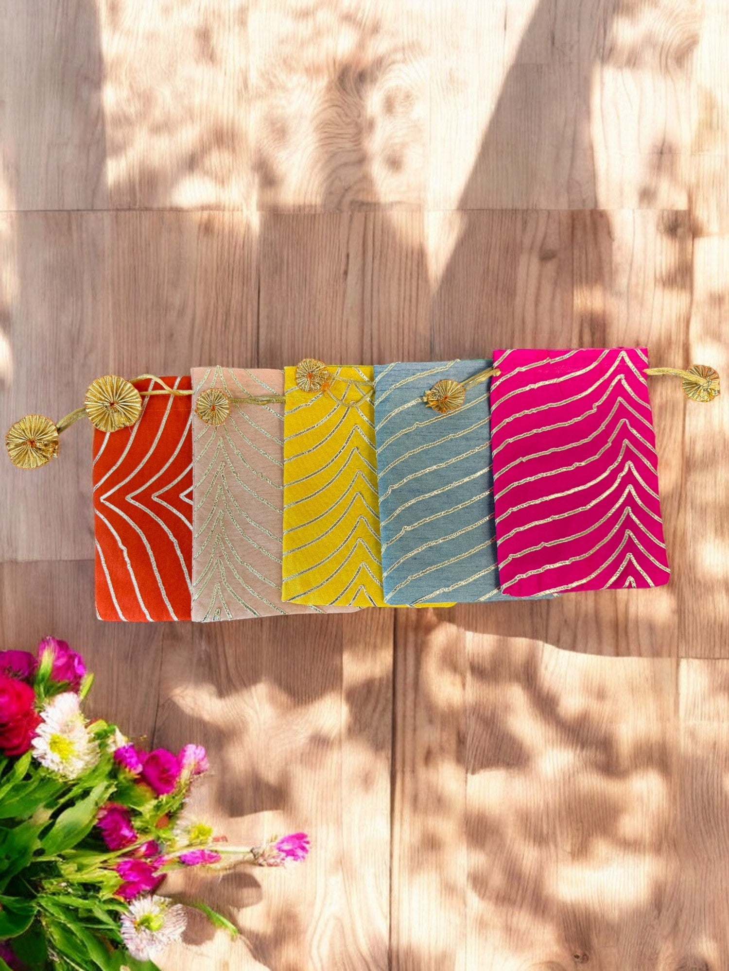 Small Silk Potli, Set of 5