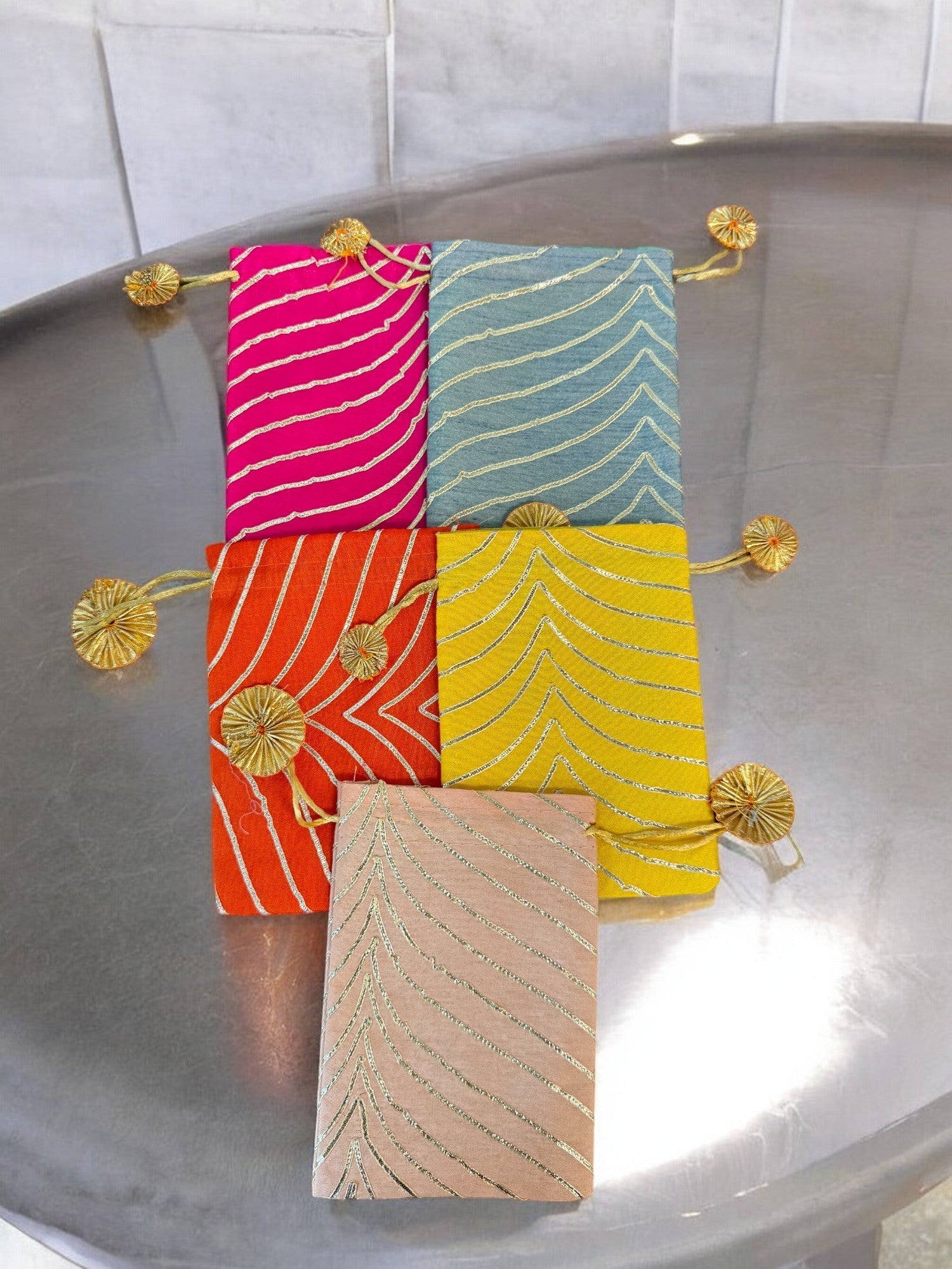 Small Silk Potli, Set of 5