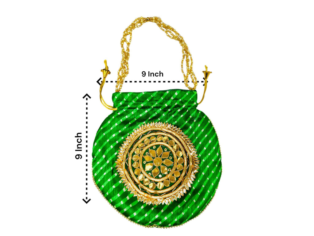 Lehariya with Gota Patti work Potli Bag, Set of 5