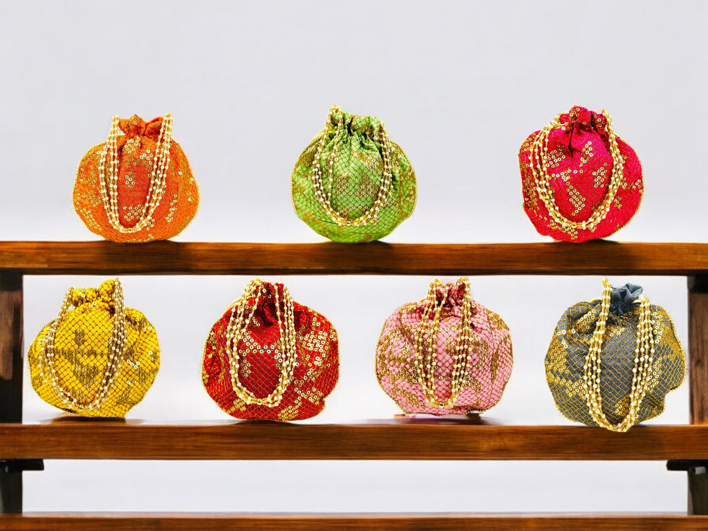 Sequence Silk Potli Bag