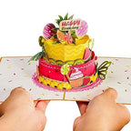 Tropical Birthday Cake Pop Up Card with Keepsake by Paper Love