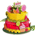 Tropical Birthday Cake Pop Up Card with Keepsake by Paper Love