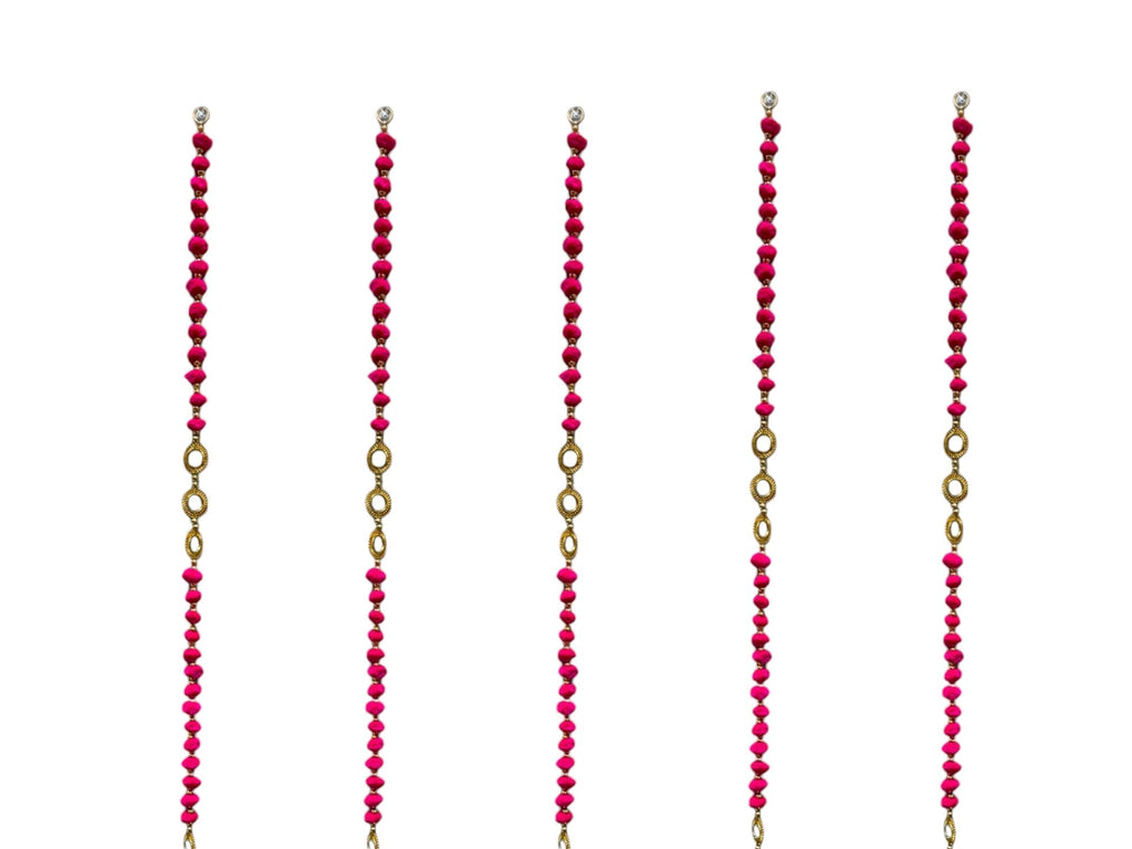 52" Long Pompom & Real Mirror Lari, Set of 5 Festive Decor La Vie Bien 52" Long Pompom & Real Mirror Lari, Set of 5