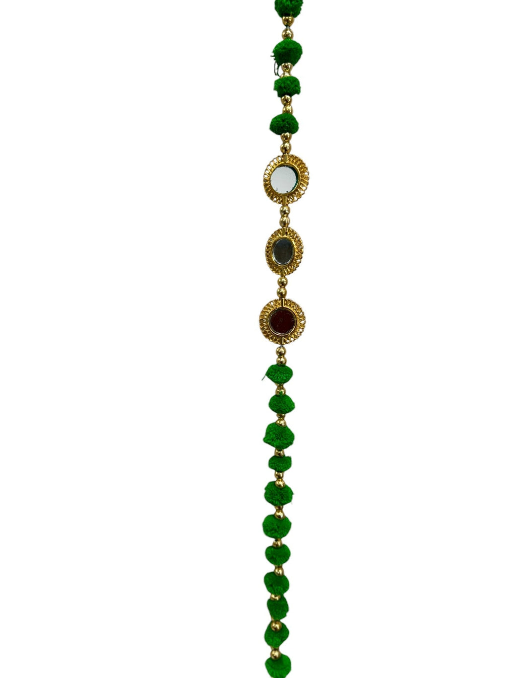 52" Long Pompom & Real Mirror Lari, Set of 5 Festive Decor La Vie Bien 52" Long Pompom & Real Mirror Lari, Set of 5