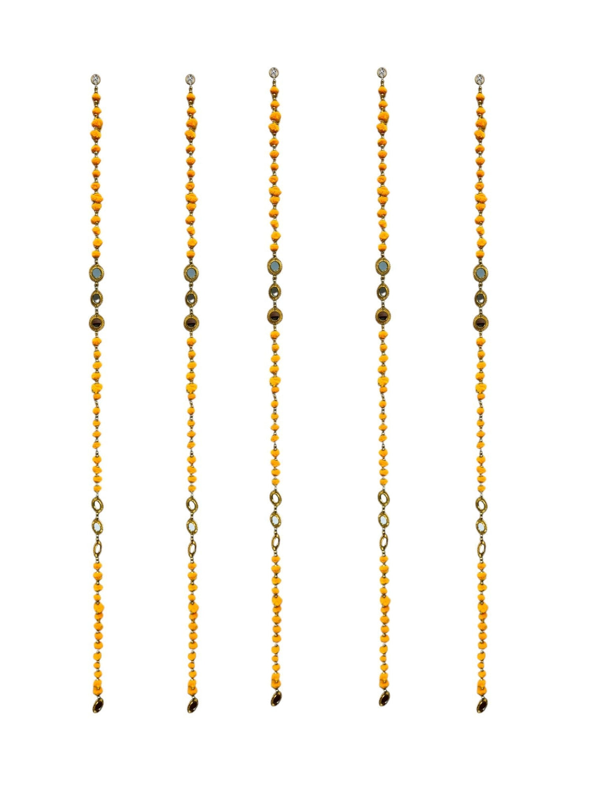 52" Long Pompom & Real Mirror Lari, Set of 5 Festive Decor La Vie Bien 52" Long Pompom & Real Mirror Lari, Set of 5