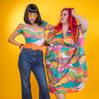 Luscious Landscape Tulip Sleeve Tee in Brilliant Emerald by Blue Platypus Clothing