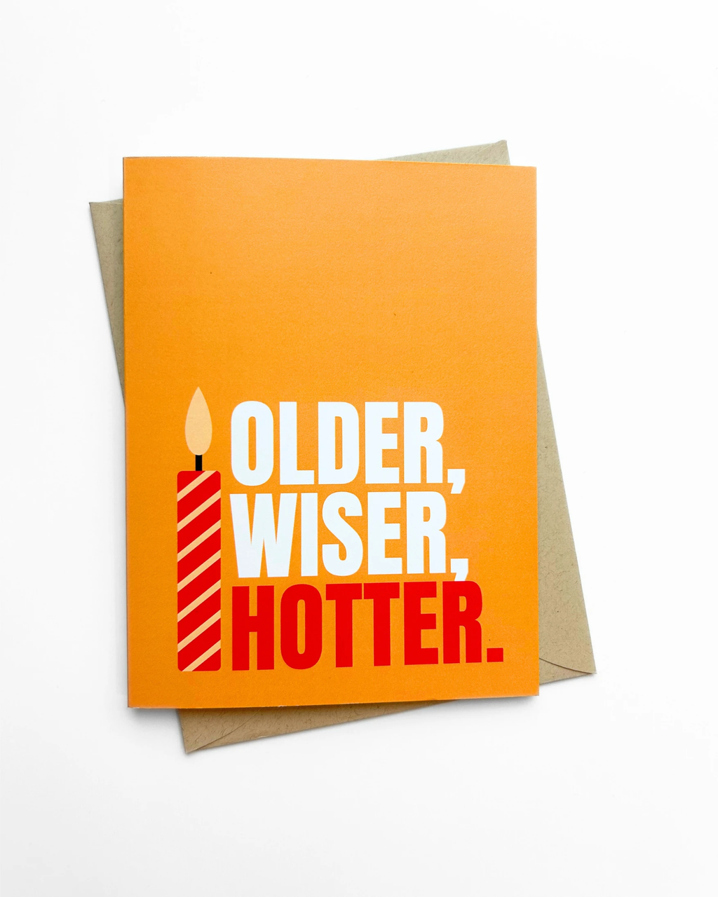 Funny Birthday Card Older Wiser Hotter Cute Modern Birthday by Five Dot Post