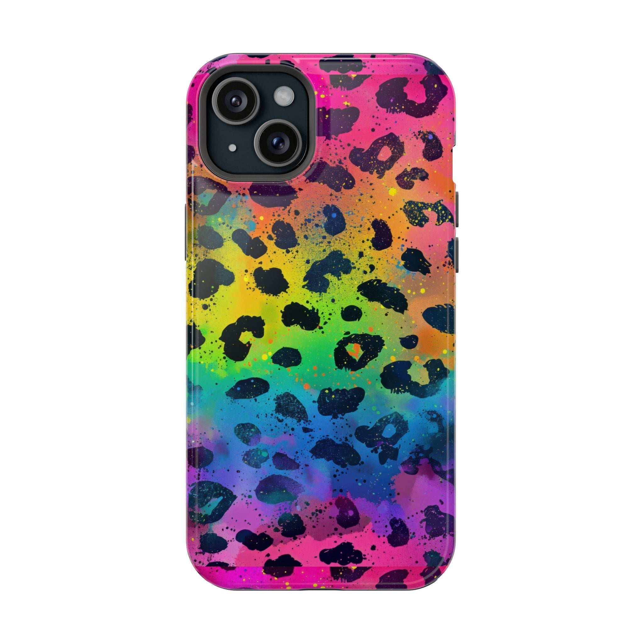 Bespattered Facade Neon Leopard Impact-Resistant Case
