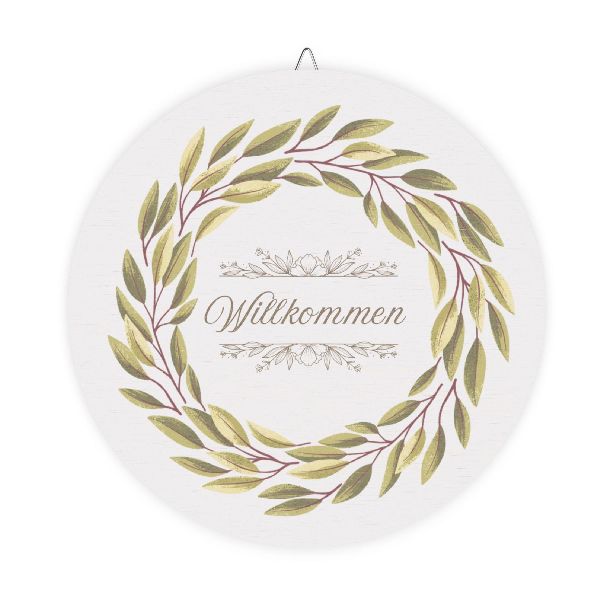 Willkommen Front Door Hanging Sign