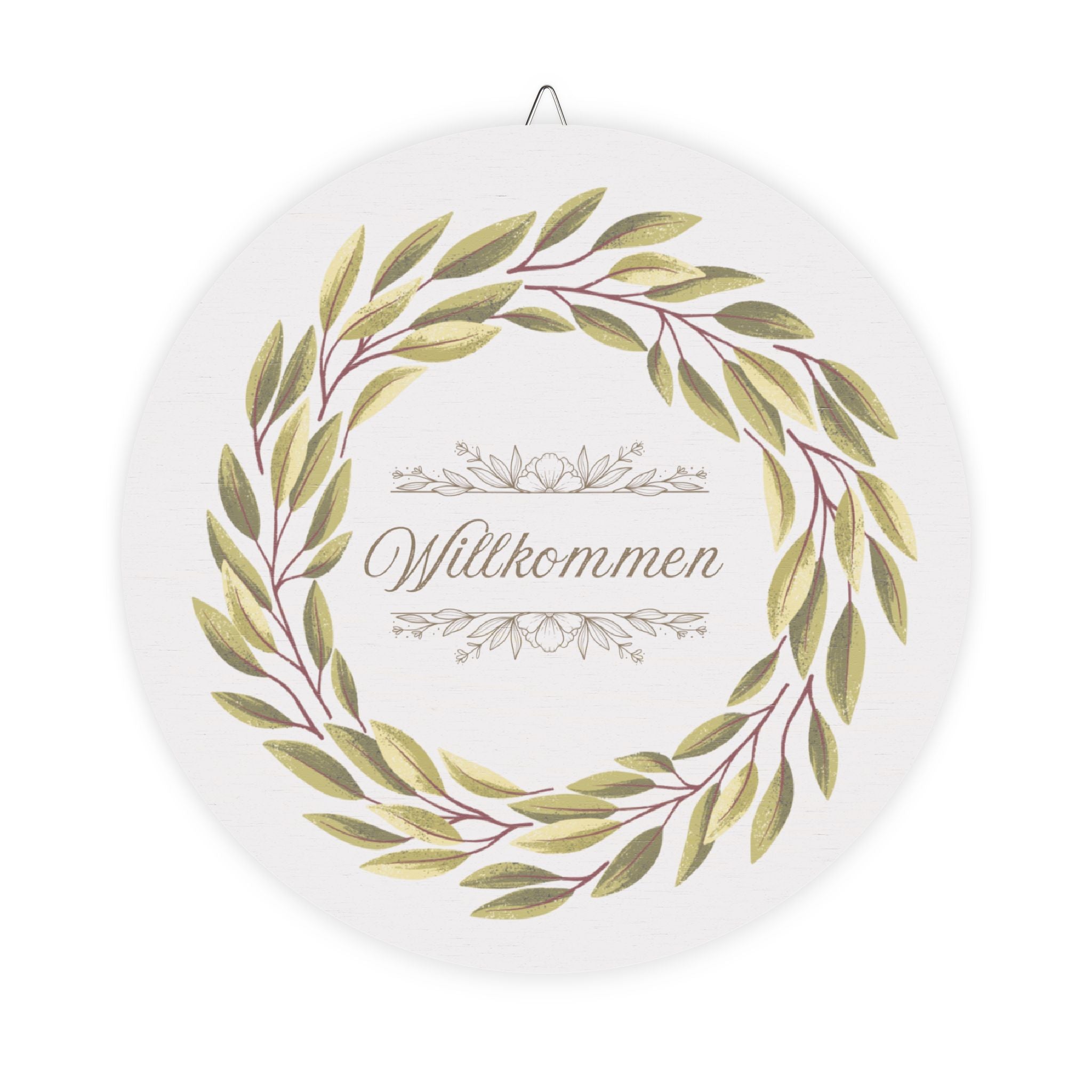 Willkommen Front Door Hanging Sign