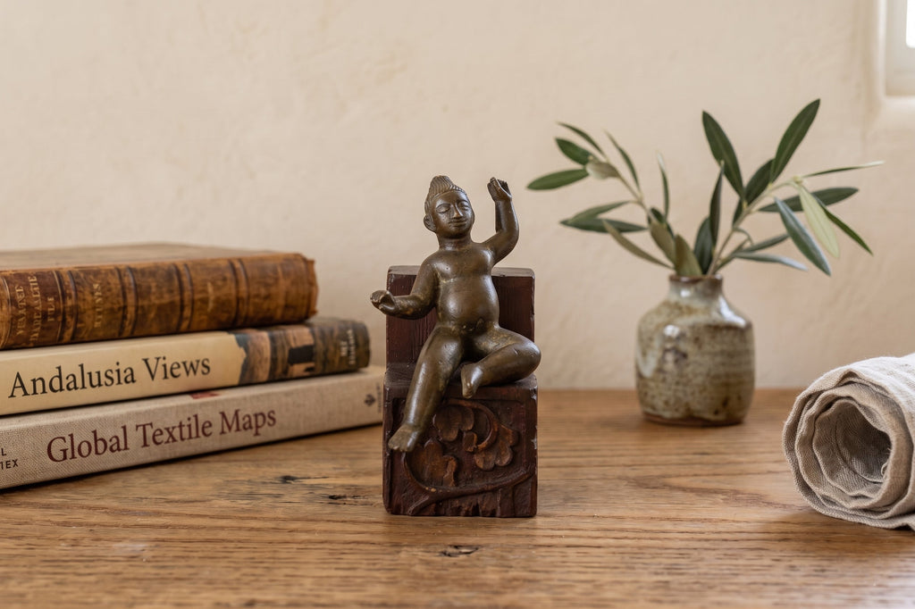 Antique Miniature Lost-Wax Bronze Balakrishna