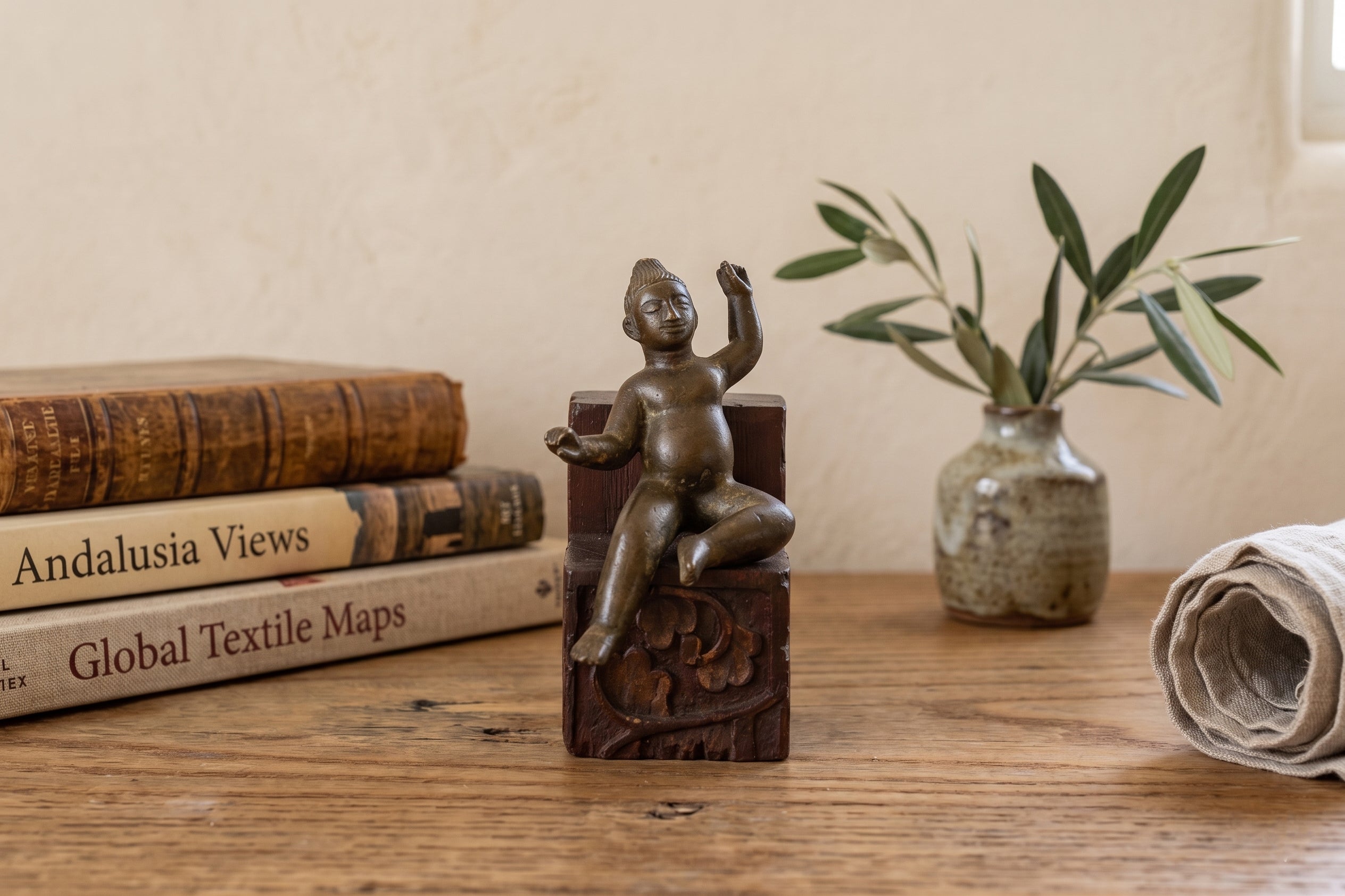 Antique Miniature Lost-Wax Bronze Balakrishna