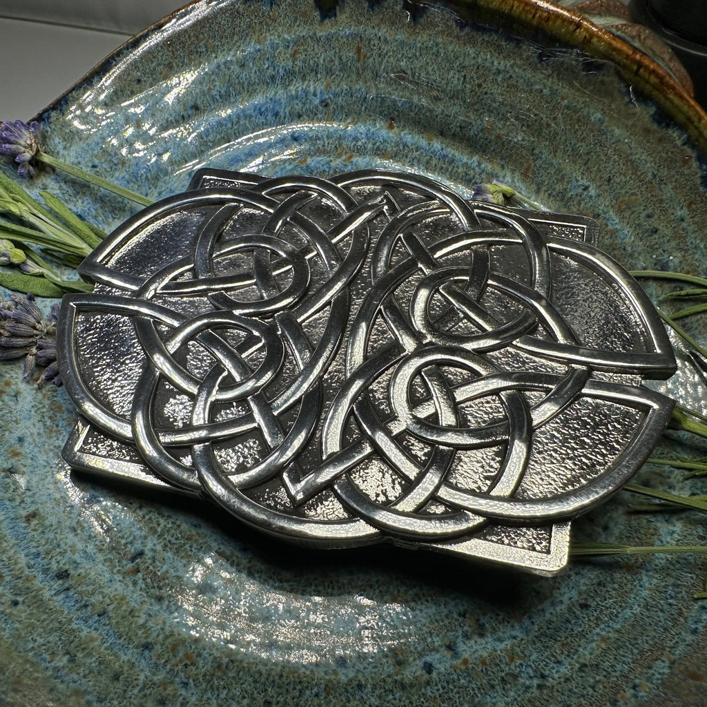 Large Celtic Kilt Belt Buckle - Handmade in Scotland
