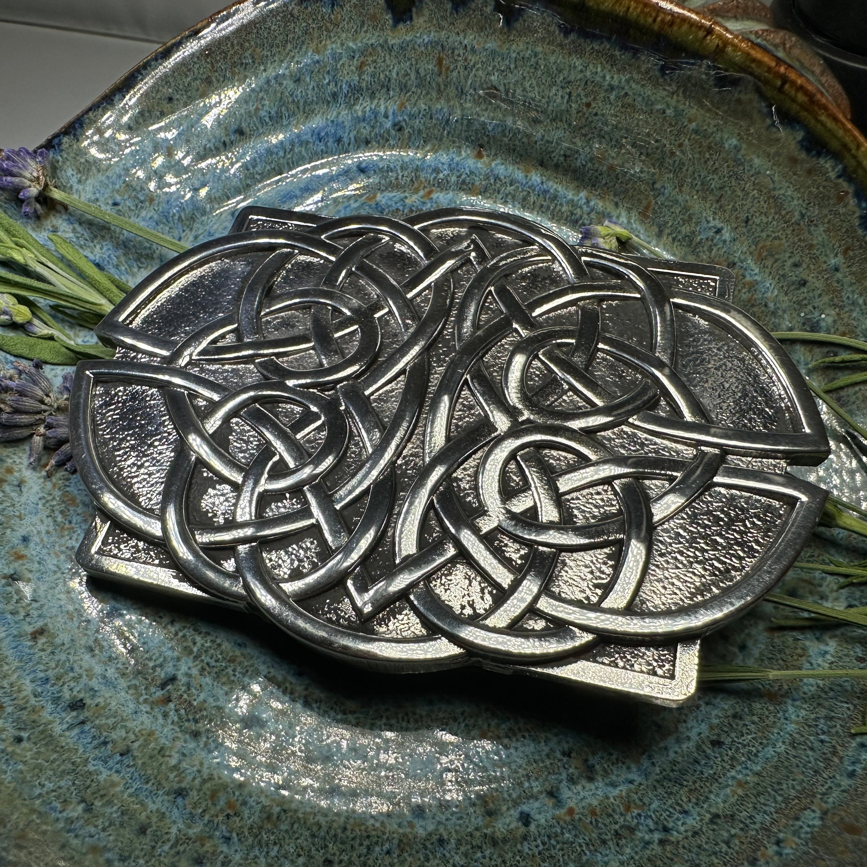 Large Celtic Kilt Belt Buckle - Handmade in Scotland