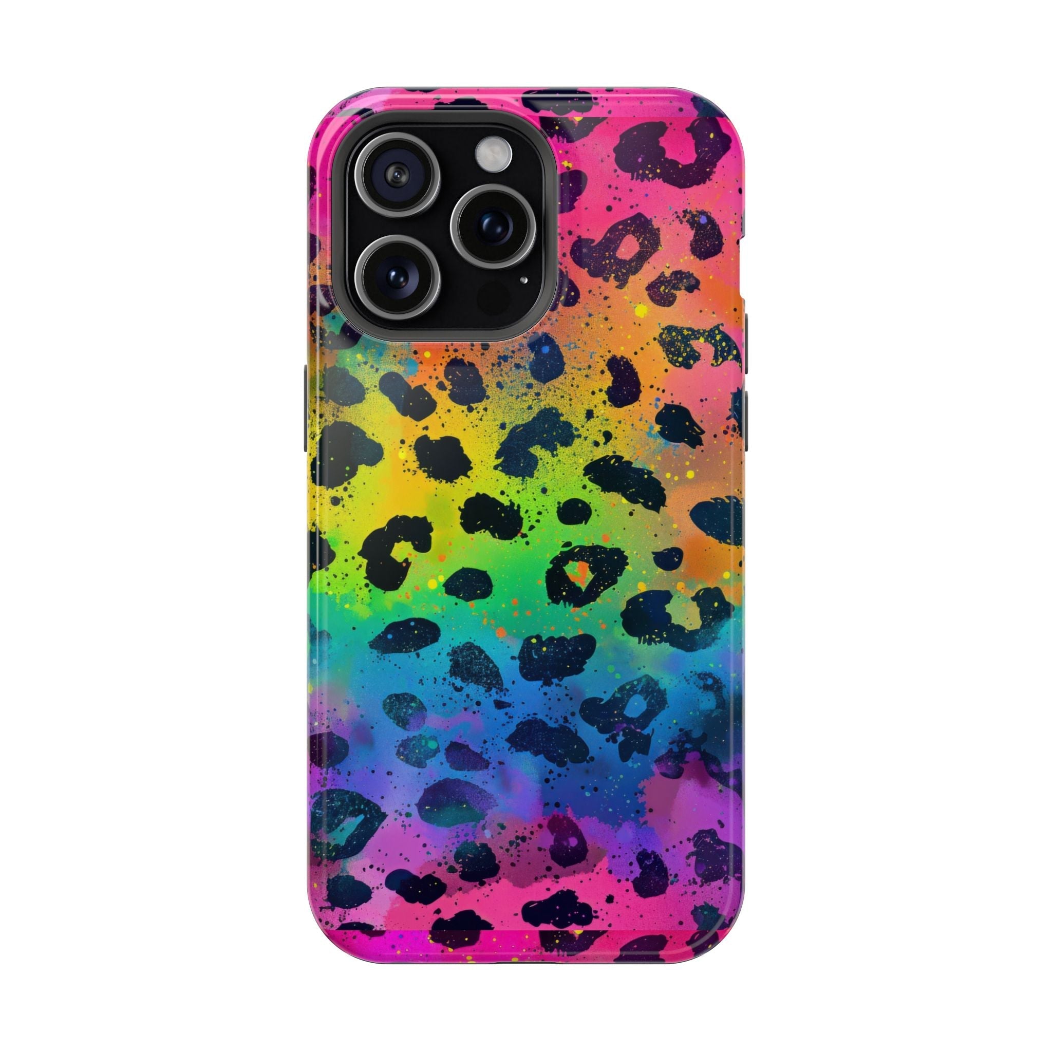 Bespattered Facade Neon Leopard Impact-Resistant Case