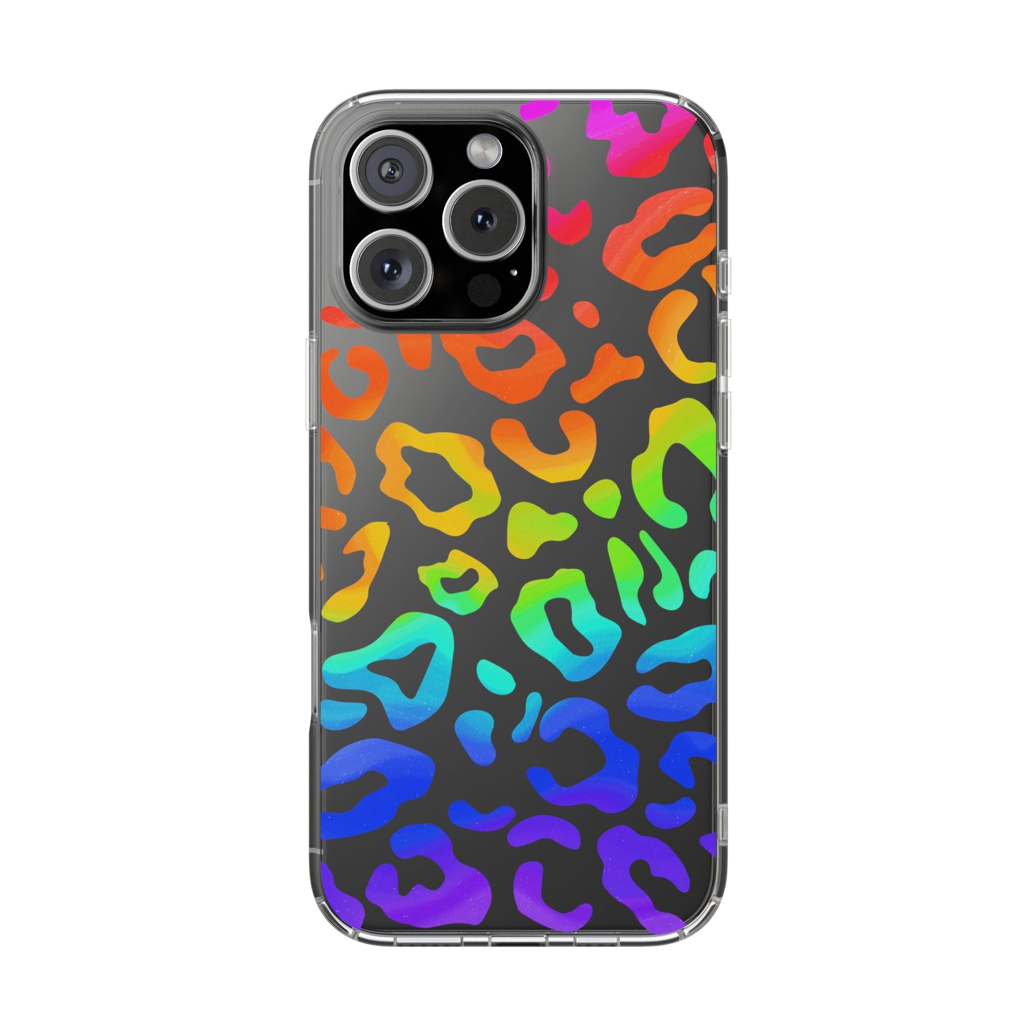 Bespattered Facade Watercolor Rainbow Leopard Clear Case