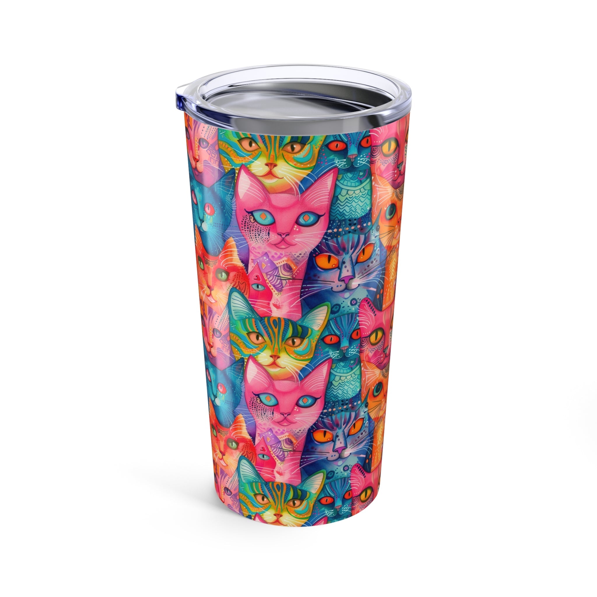Bespattered Facade Rainbow Cat Party Tumbler 20oz