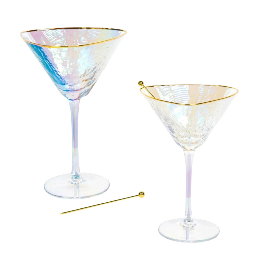 Iridescent Hammered Martini & Cocktail Glasses by Sister.ly Drinkware