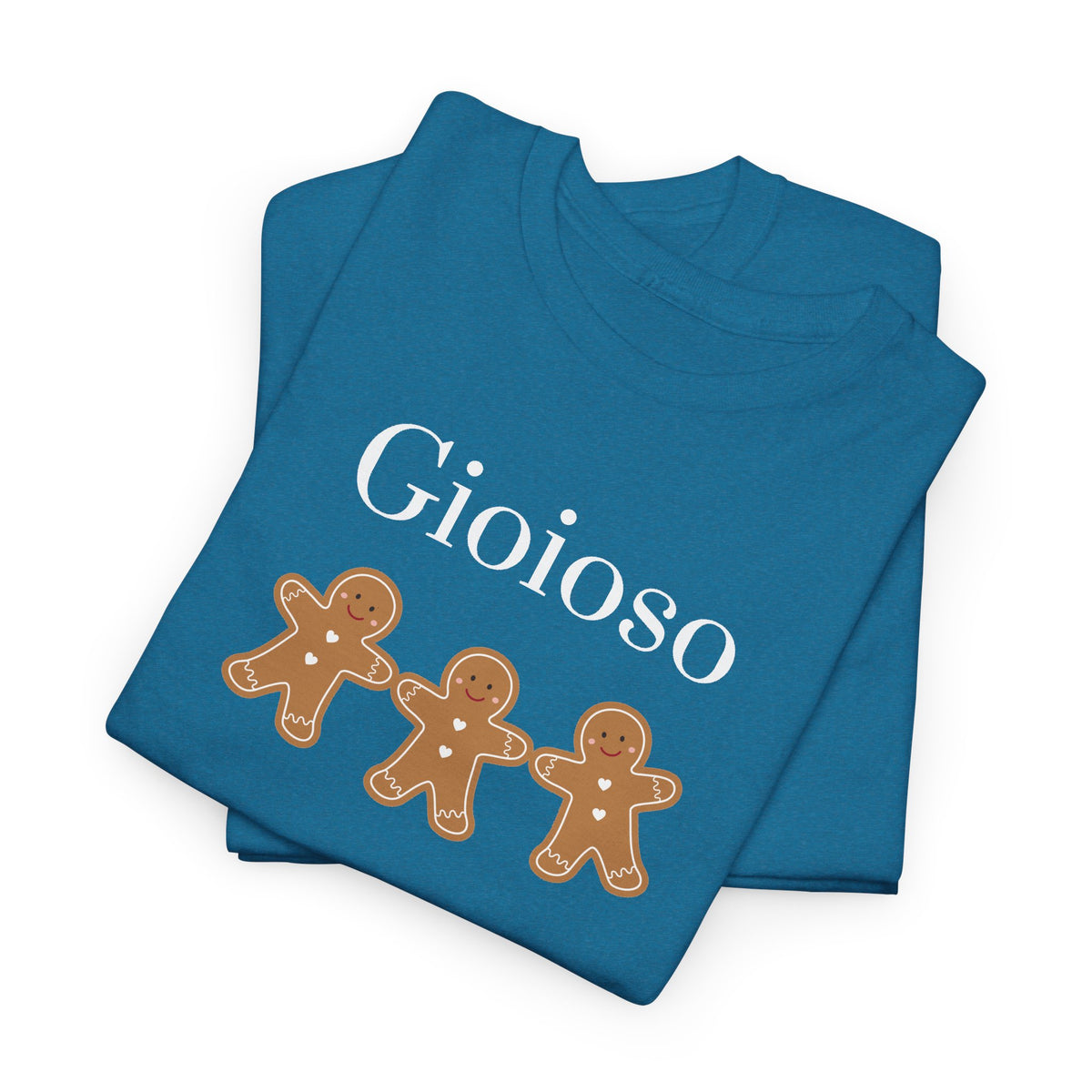 Gioioso Gingerbread Tee — Italian joyful Holiday Christmas Cookie Graphic Shirt