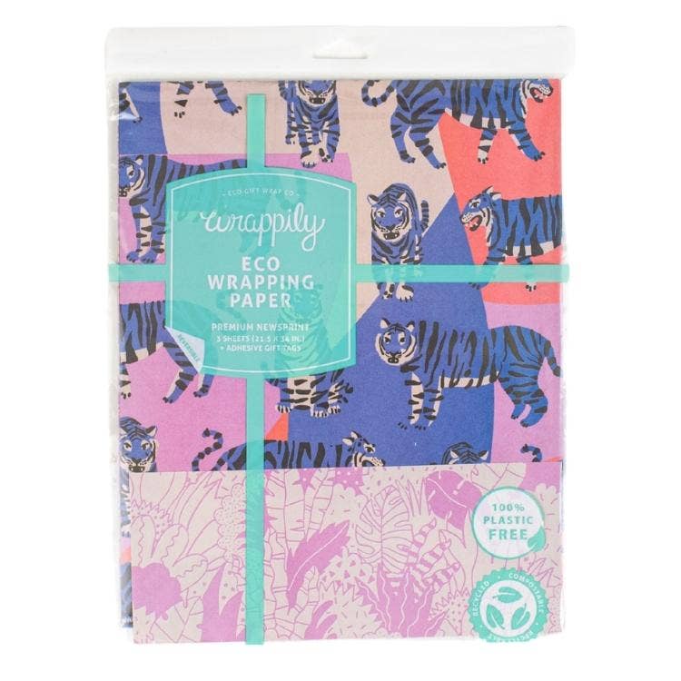 Blue Tigers • Double-Sided Everyday Eco Wrapping Paper