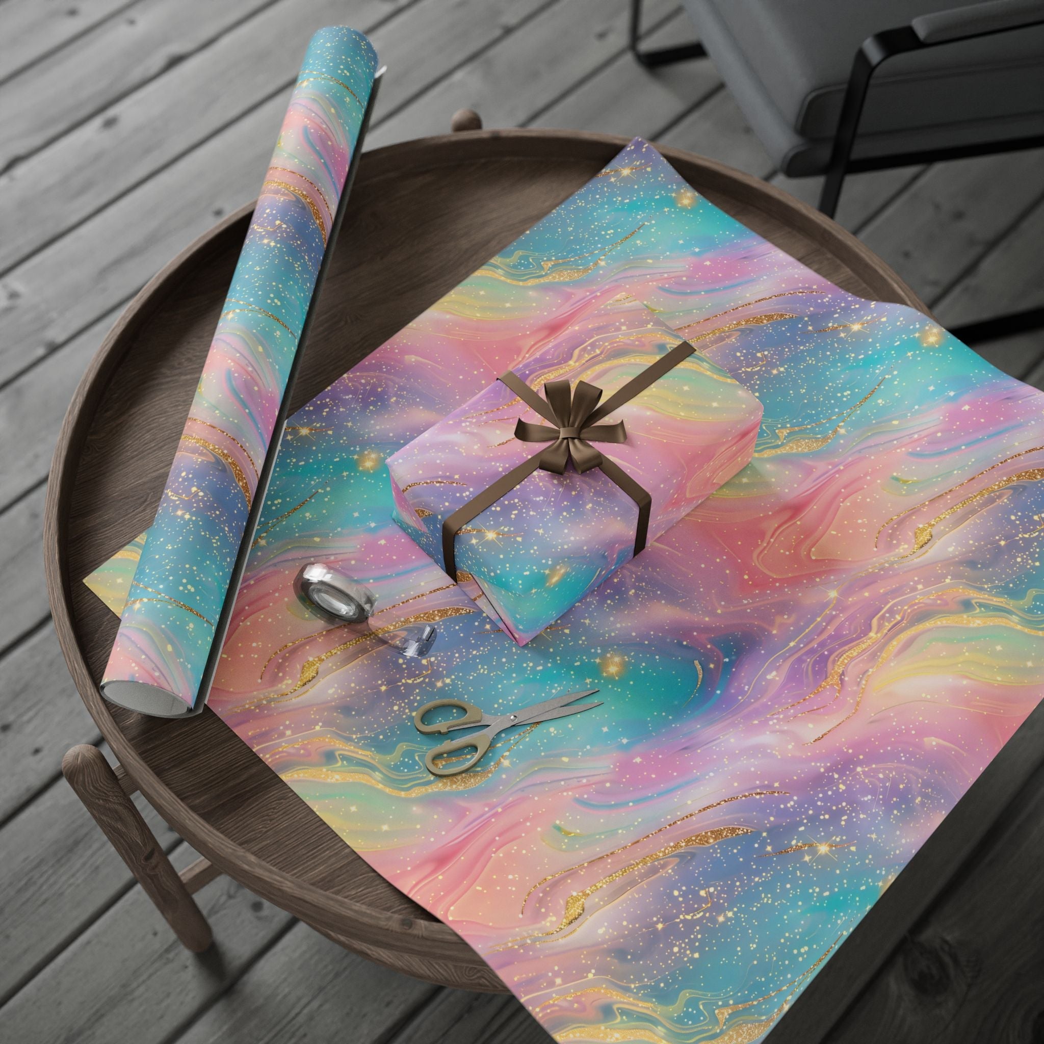 Bespattered Facade Pastel Dreams Wrapping Paper | Three Sizes | Glossy or Matte