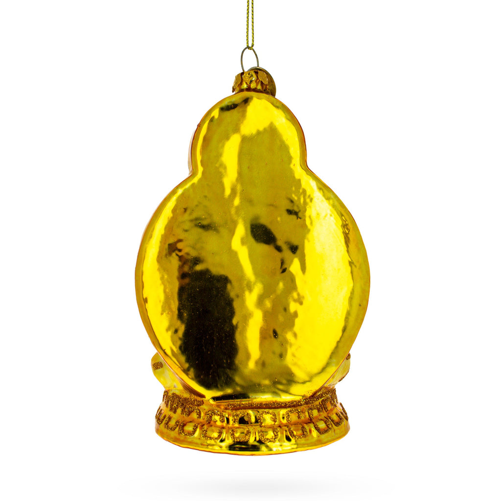 Golden Buddha Glass Christmas Ornament