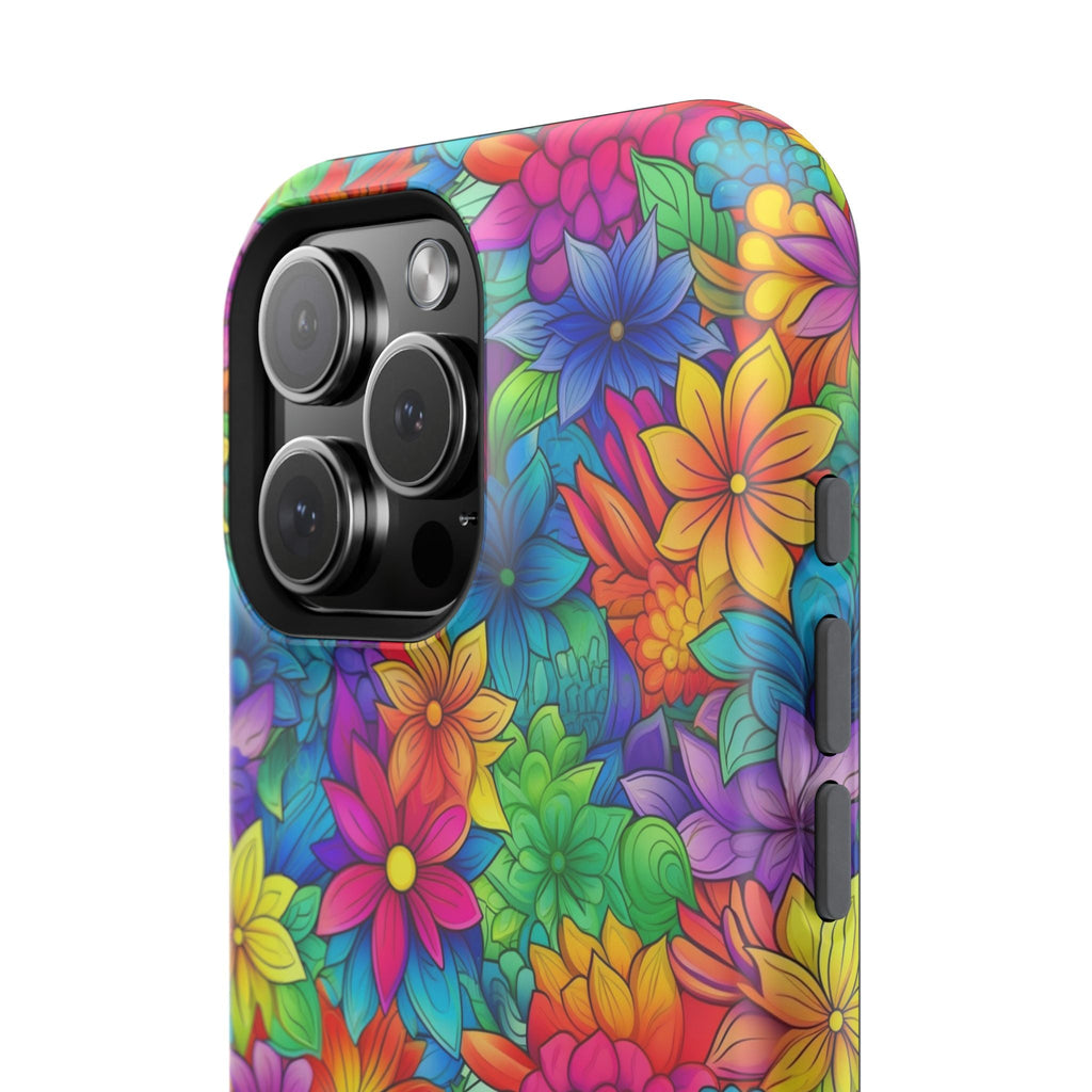 Bespattered Facade Bright Rainbow Flowers Impact-Resistant Case