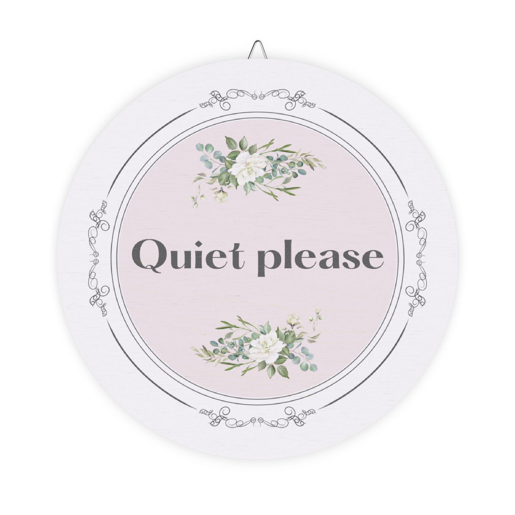Quiet, please hanging wooden wall sign