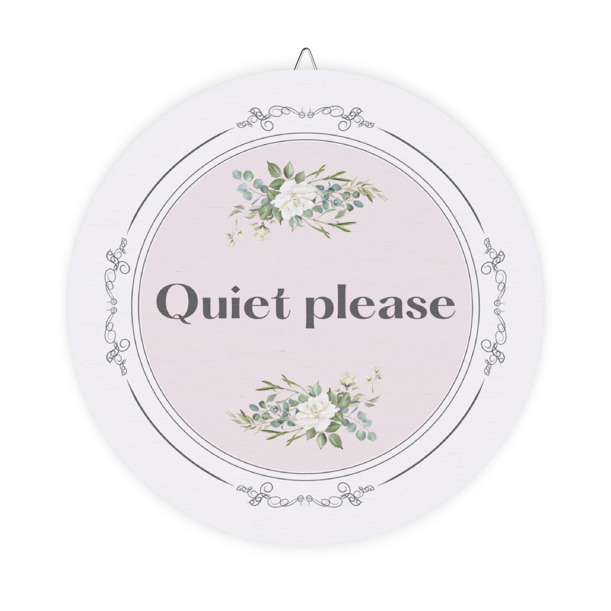 Quiet, please hanging wooden wall sign