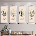 The 'Four Gentlemen' Traditional Rice Paper Scroll Paintings