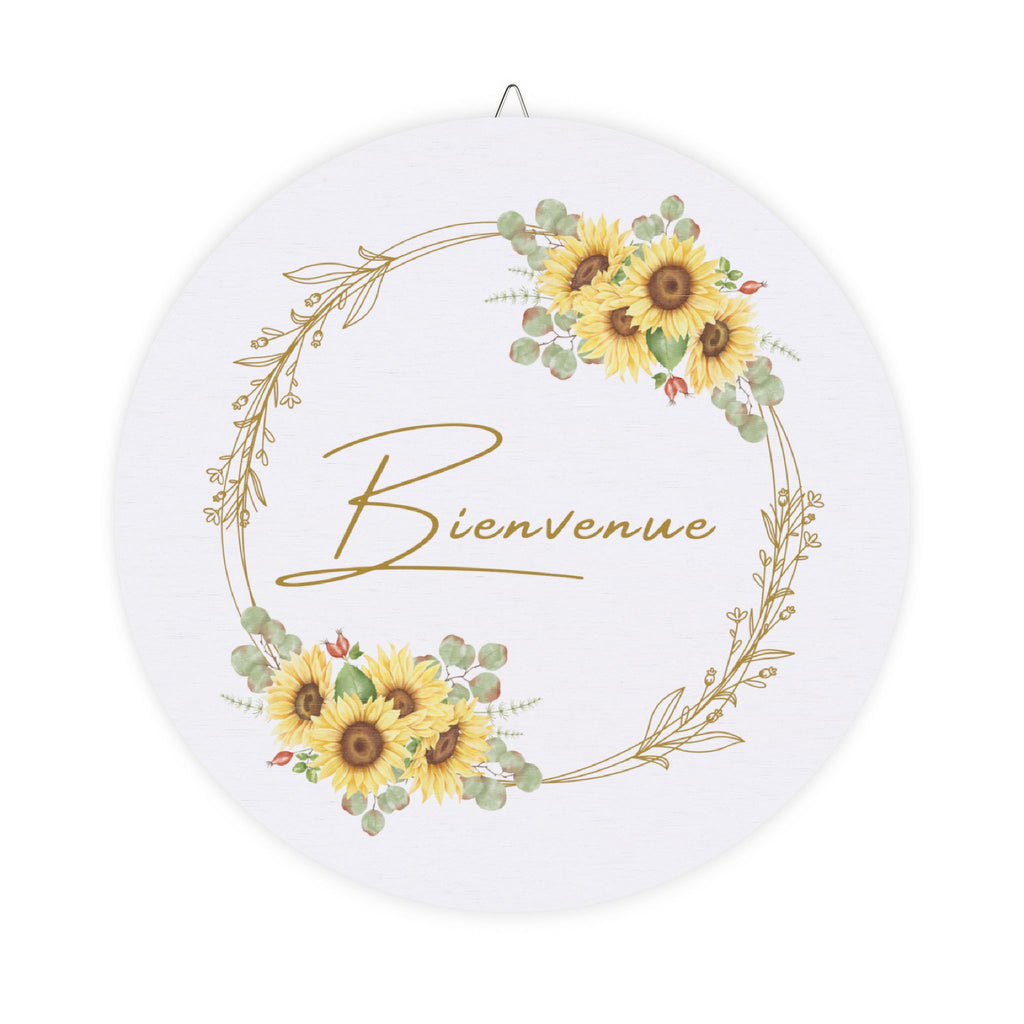 Bienvenue Sunflower Wooden Welcome Sign
