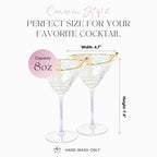 Iridescent Hammered Martini & Cocktail Glasses by Sister.ly Drinkware