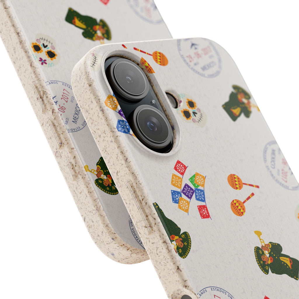Mexican fiesta Biodegradable Phone Case — Colorful Fiesta Icons Eco iPhone Cover
