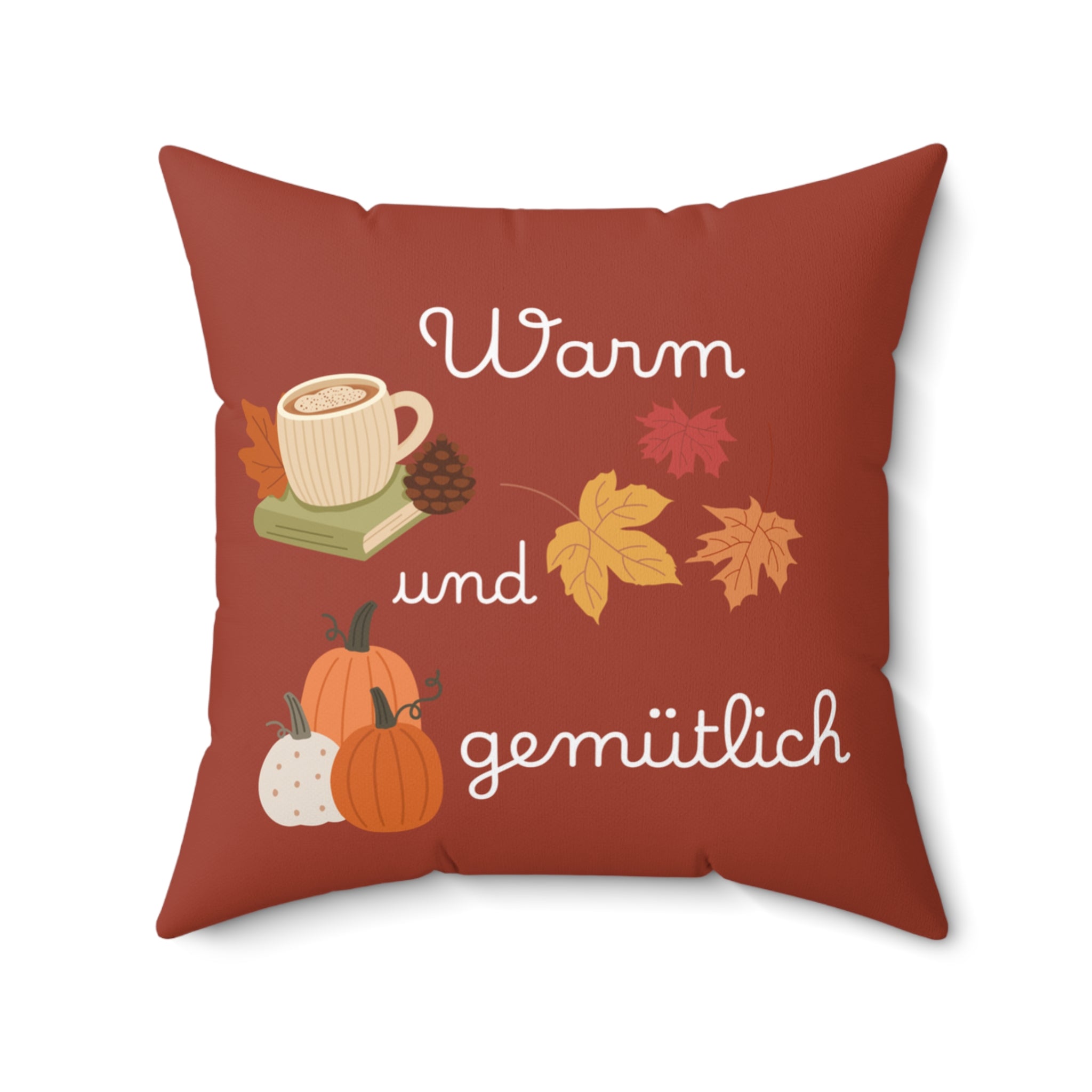 German Warm und gemütlich Autumn Cozy Pillow, Fall Decor Throw Pillow