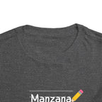Manzana Apple and Pencil Toddler Tee Shirt by Printify