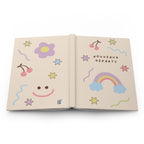 Nouveaux Départs (New Beginnings) French Hardcover Journal, Pastel Rainbow & Doodles Notebook for mindfulness journaling, back to school