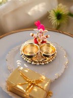 Haldi Kumkum Plate with Ganesha