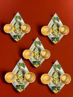 Haldi Kumkum Plate with Ganesha & Shubh Labh, Set of 5