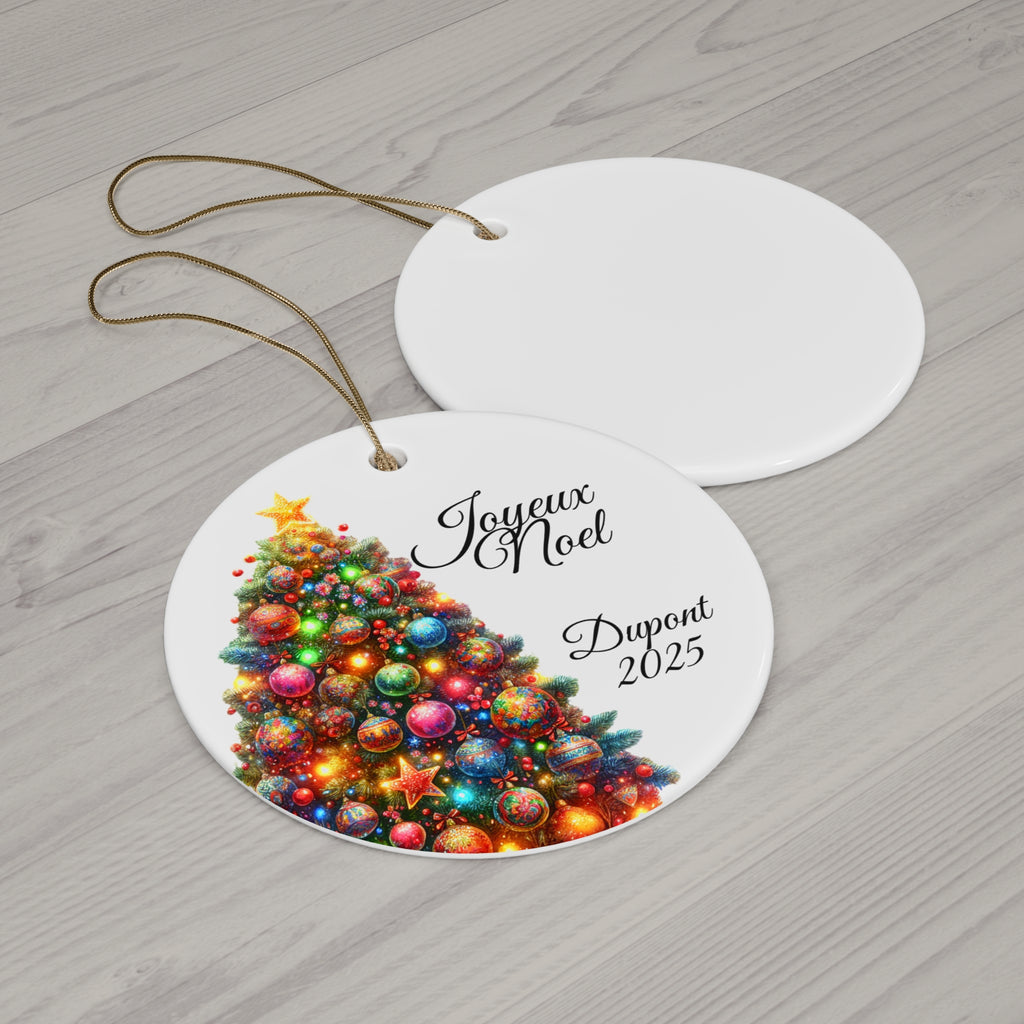 Personalized 2025 Joyeux Noel Ceramic Ornament