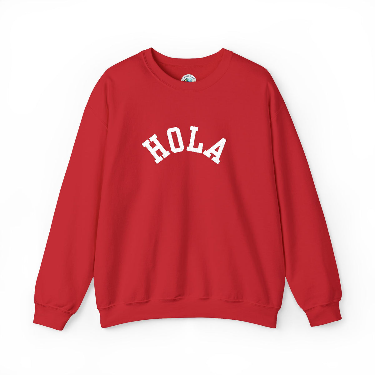 HOLA embroidered collegiate font Crewneck Sweatshirt - Gift for Spanish speakers
