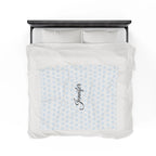 Personalized Winter Snowflake Velveteen Plush Blanket by Printify