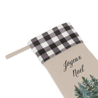 Joyeux Noël plaid Christmas stocking by Printify