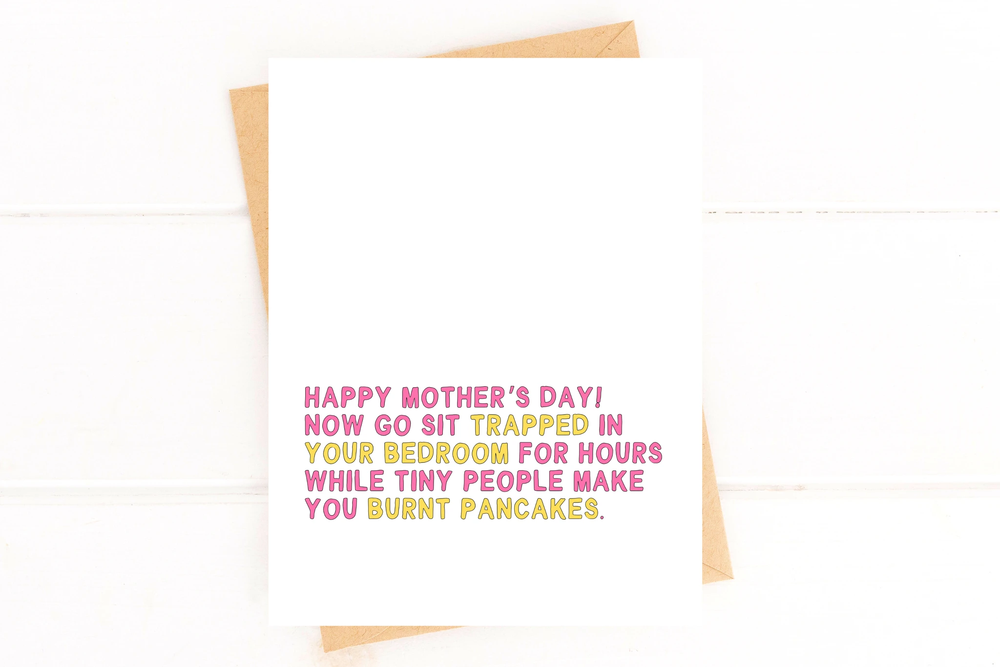 Burnt Pancakes Funny Modern Mother's Day Card by Five Dot Post